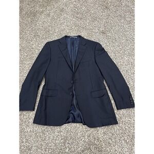 Loro Piana Blazer Mens 40 Hickery Freeman Blue Worsted Wool (1951))